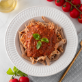 Penne Integral com Frango Desfiado ao Molho Pomodoro